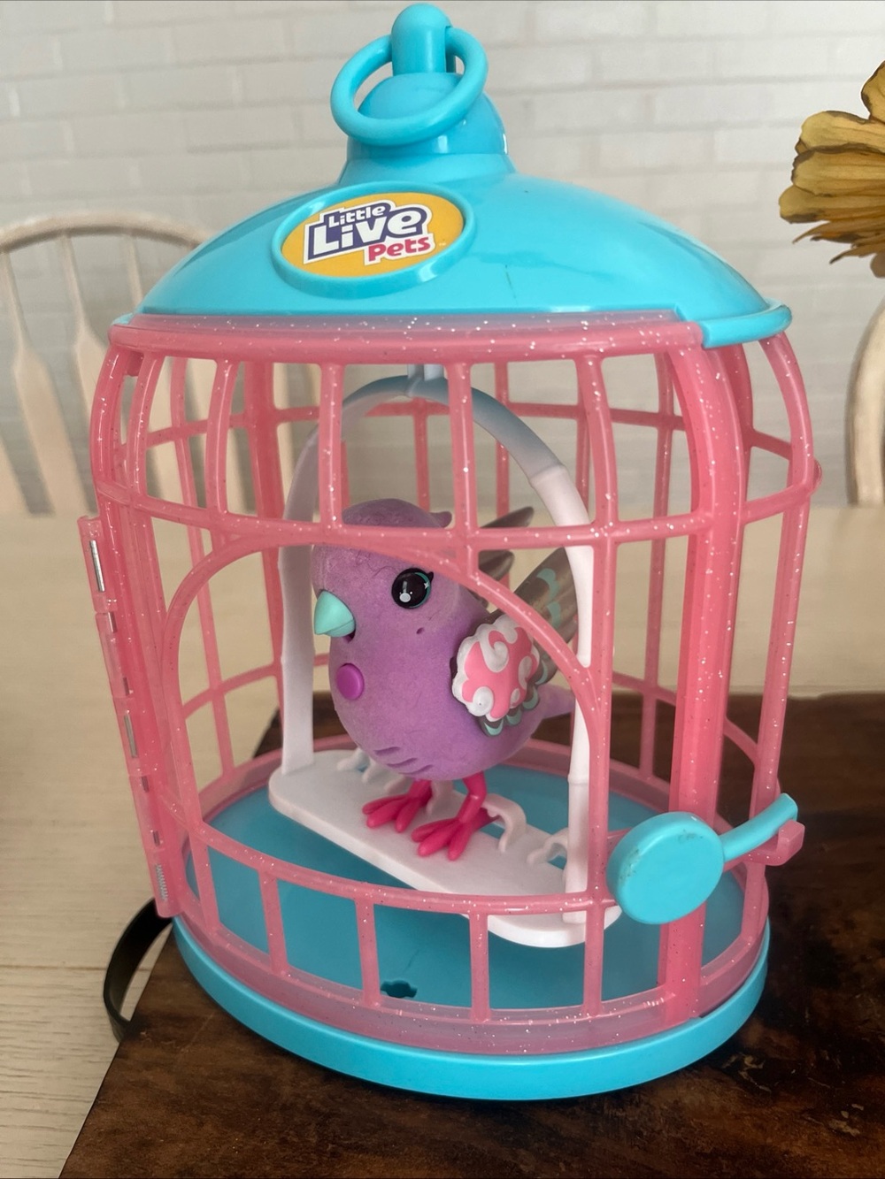 Little Live Pets Singing Light Up Bird & Cage Polly Pearl Works Great
